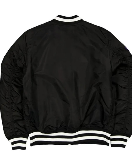 LA Dodgers Full-Zip Bomber Satin Jacket