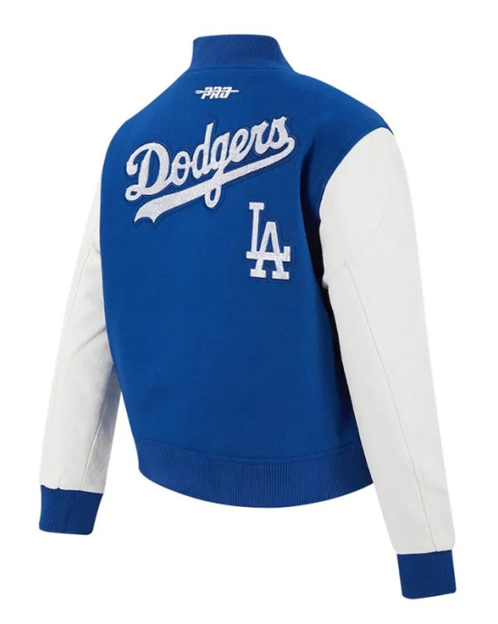 LA Dodgers Game Day Classics Royal Varsity Wool/Leather Jacket