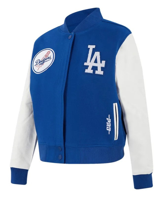 LA Dodgers Game Day Classics Royal Varsity Wool/Leather Jacket