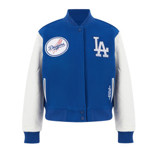LA Dodgers Game Day Classics Royal Varsity Wool/Leather Jacket
