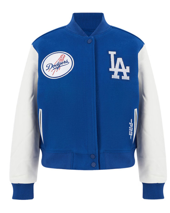 LA Dodgers Game Day Classics Royal Varsity Wool/Leather Jacket