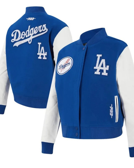 LA Dodgers Game Day Classics Royal Varsity Wool/Leather Jacket