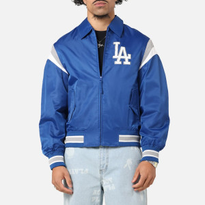 LA Dodgers Retro Stadium Blue Satin Jacket