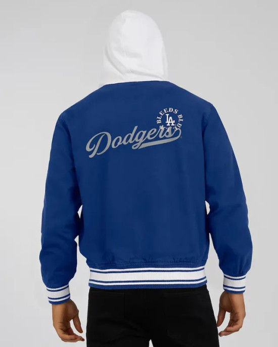 LA Dodgers Royal Cotton Hooded Jacket LA Dodgers Royal Cotton Hooded Jacket