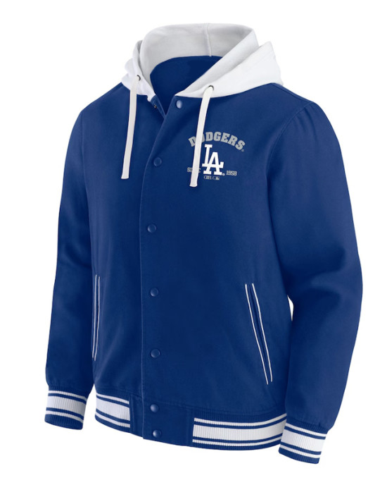 LA Dodgers Royal Cotton Hooded Jacket LA Dodgers Royal Cotton Hooded Jacket