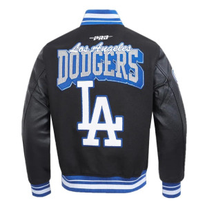 LA Dodgers Team Badge Classic Rib Varsity Jacket