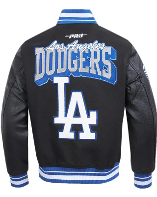 LA Dodgers Team Badge Classic Rib Varsity Jacket