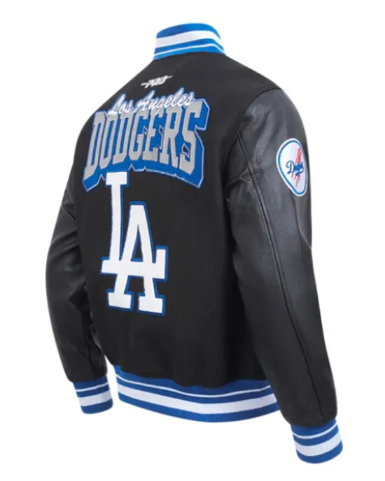 LA Dodgers Team Badge Classic Rib Varsity Jacket