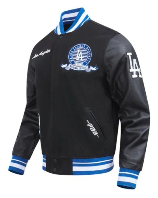 LA Dodgers Team Badge Classic Rib Varsity Jacket