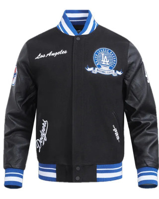LA Dodgers Team Badge Classic Rib Varsity Jacket