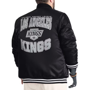 LA Kings Adaptive Bold Logo Varsity Satin Jacket