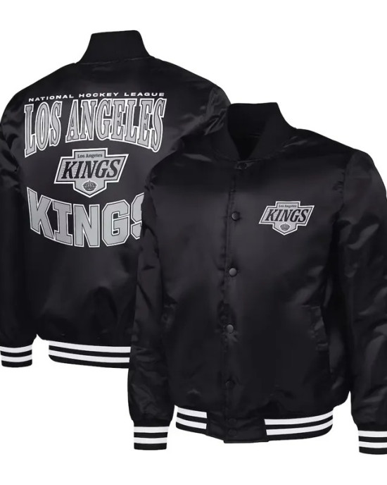 LA Kings Adaptive Bold Logo Varsity Satin Jacket