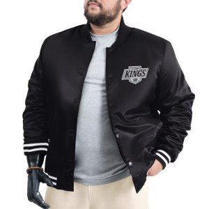 LA Kings Adaptive Bold Logo Varsity Satin Jacket