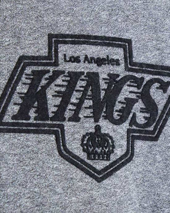 LA Kings Heather Gray Striped Fleece Jacket