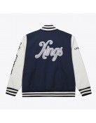 LA Kings Navy and White Fleece Varsity Jacket