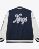LA Kings Navy and White Fleece Varsity Jacket LA Kings Navy and White Fleece Varsity Jacket