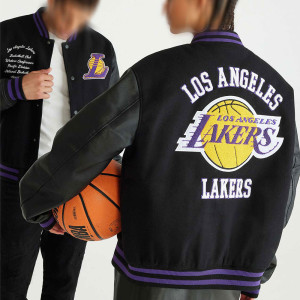 LA Lakers Basketball Black Varsity Jacket