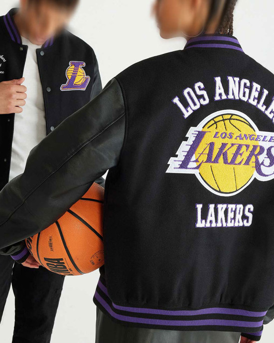 LA Lakers Basketball Black Varsity Jacket LA Lakers Basketball Black Varsity Jacket