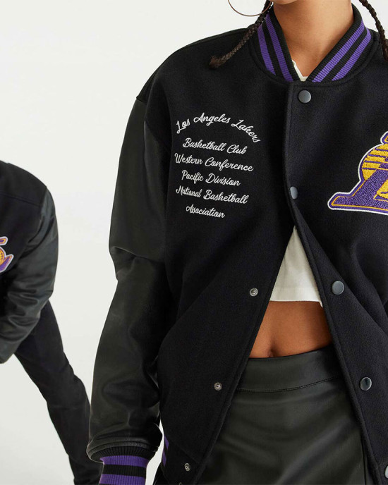 LA Lakers Basketball Black Varsity Jacket LA Lakers Basketball Black Varsity Jacket