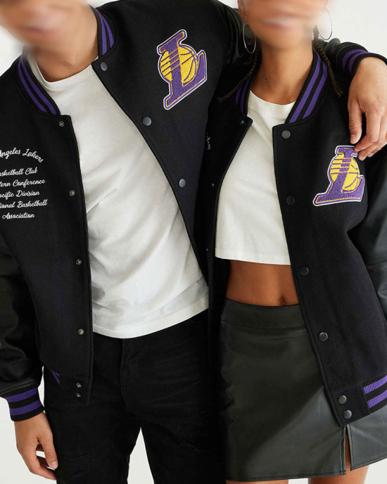LA Lakers Basketball Black Varsity Jacket LA Lakers Basketball Black Varsity Jacket