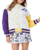 LA Lakers Color Block Bomber Full-Snap Jacket LA Lakers Color Block Bomber Full-Snap Jacket