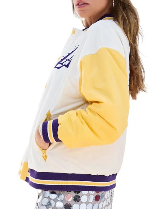 LA Lakers Color Block Bomber Full-Snap Jacket LA Lakers Color Block Bomber Full-Snap Jacket