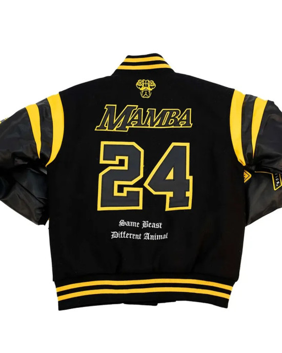 LA Lakers Kobe Bryant Collage Legends Black Varsity Jacket LA Lakers Kobe Bryant Collage Legends Black Varsity Jacket