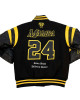 LA Lakers Kobe Bryant Collage Legends Black Varsity Jacket LA Lakers Kobe Bryant Collage Legends Black Varsity Jacket