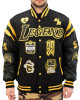 LA Lakers Kobe Bryant Collage Legends Black Varsity Jacket LA Lakers Kobe Bryant Collage Legends Black Varsity Jacket