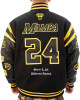 LA Lakers Kobe Bryant Collage Legends Black Varsity Jacket LA Lakers Kobe Bryant Collage Legends Black Varsity Jacket