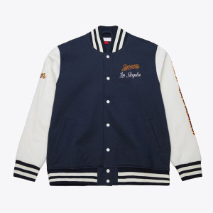 LA Lakers Navy and White Fleece Varsity Jacket