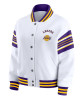 LA Lakers Snap Front White Fleece Jacket