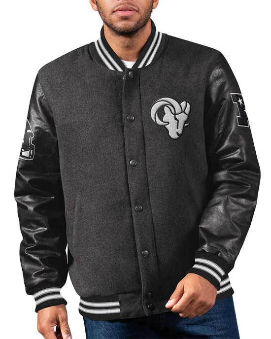 LA Rams First Rounder Black Varsity Jacket LA Rams First Rounder Black Varsity Jacket