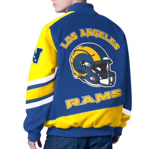 LA Rams Prime Time Racing Full-Zip Royal Cotton Jacket
