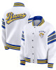 LA Rams Snap Front White Fleece Jacket