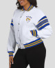 LA Rams Snap Front White Fleece Jacket