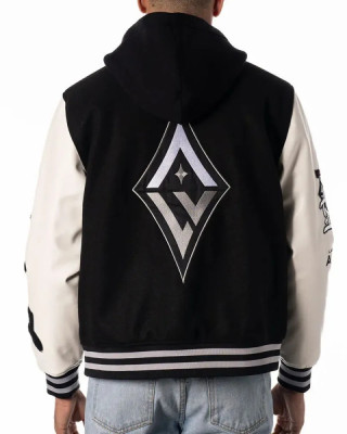 Las Vegas Aces Black Varsity Jacket with Hood
