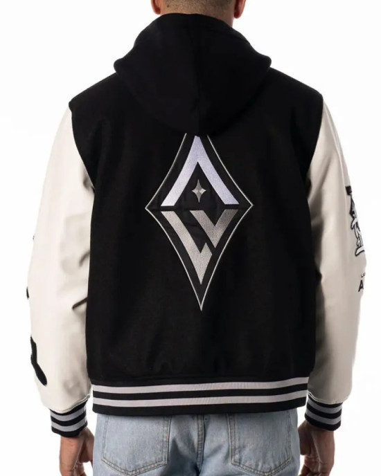 Las Vegas Aces Black Varsity Jacket with Hood