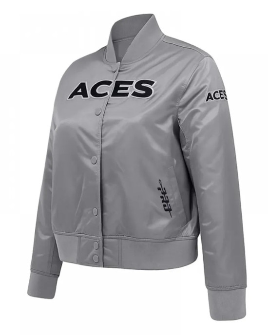 Las Vegas Aces Grey Satin Jacket