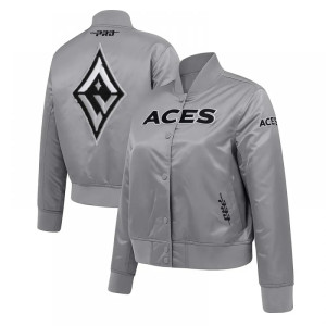 Las Vegas Aces Grey Satin Jacket