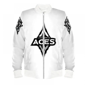 Las Vegas Aces White Bomber Satin Jacket