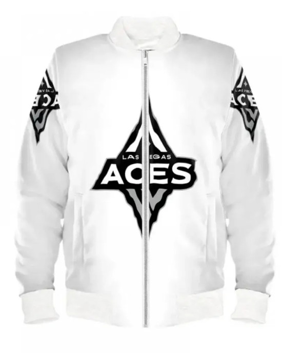 Las Vegas Aces White Bomber Satin Jacket