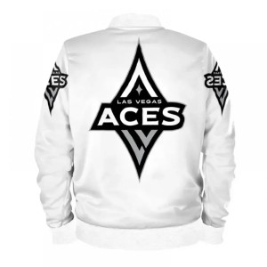 Las Vegas Aces White Bomber Satin Jacket