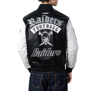 Las Vegas Raiders Best Of Men's Leather Varsity Jacket