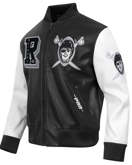 Las Vegas Raiders Best Of Men's Leather Varsity Jacket