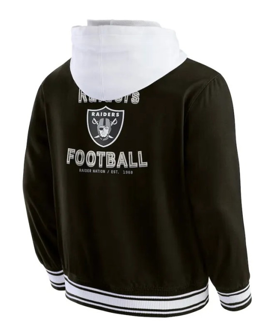 Las Vegas Raiders Black Cotton Hooded Jacket