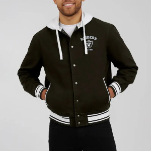 Las Vegas Raiders Black Cotton Hooded Jacket