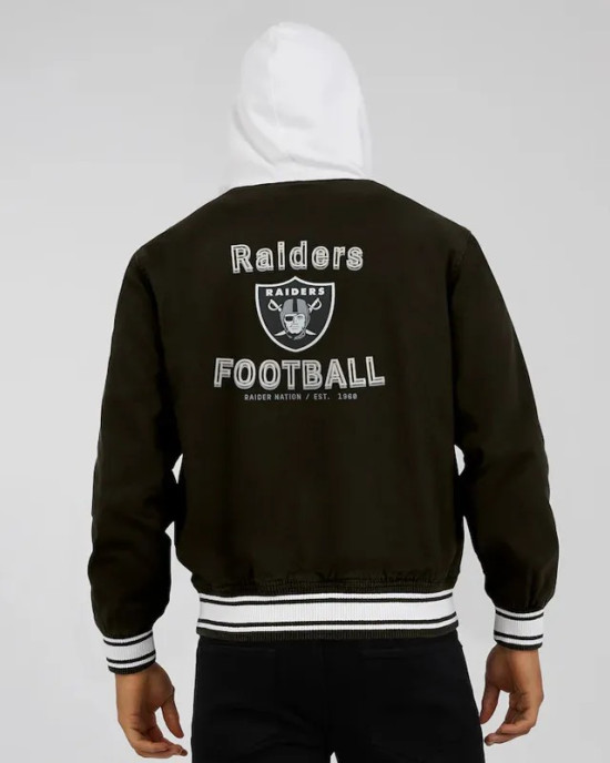 Las Vegas Raiders Black Cotton Hooded Jacket