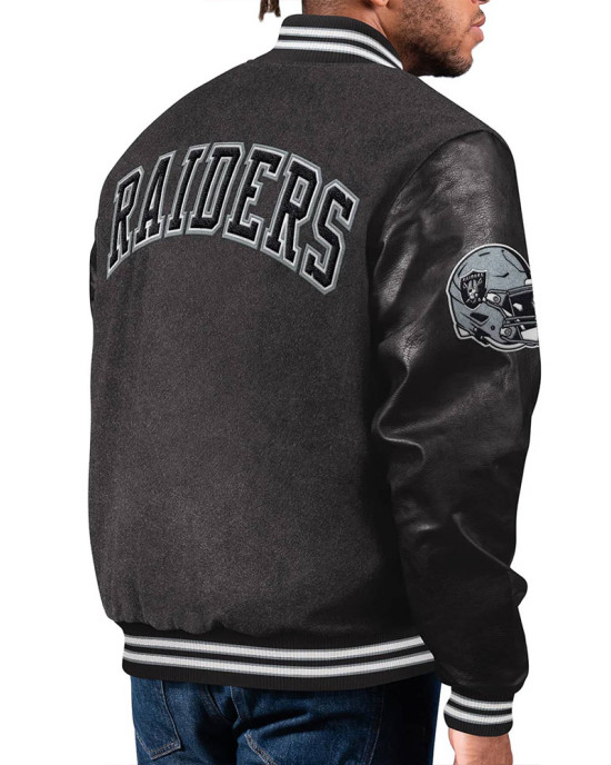 Las Vegas Raiders First Rounder Black Varsity Jacket Las Vegas Raiders First Rounder Black Varsity Jacket