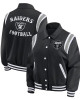 Las Vegas Raiders Lightweight Black Varsity Satin Jacket